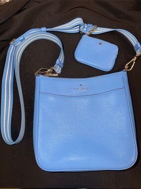 Kate Spade Rosie Medium Swingpack Blue Tide Pool Pebbled Leather Crossbody